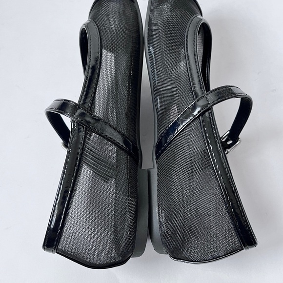 NY&CO Black Minimalist Mesh Patent Leather Mary Jane Ballet Flats Size 8 - Picture 11 of 16